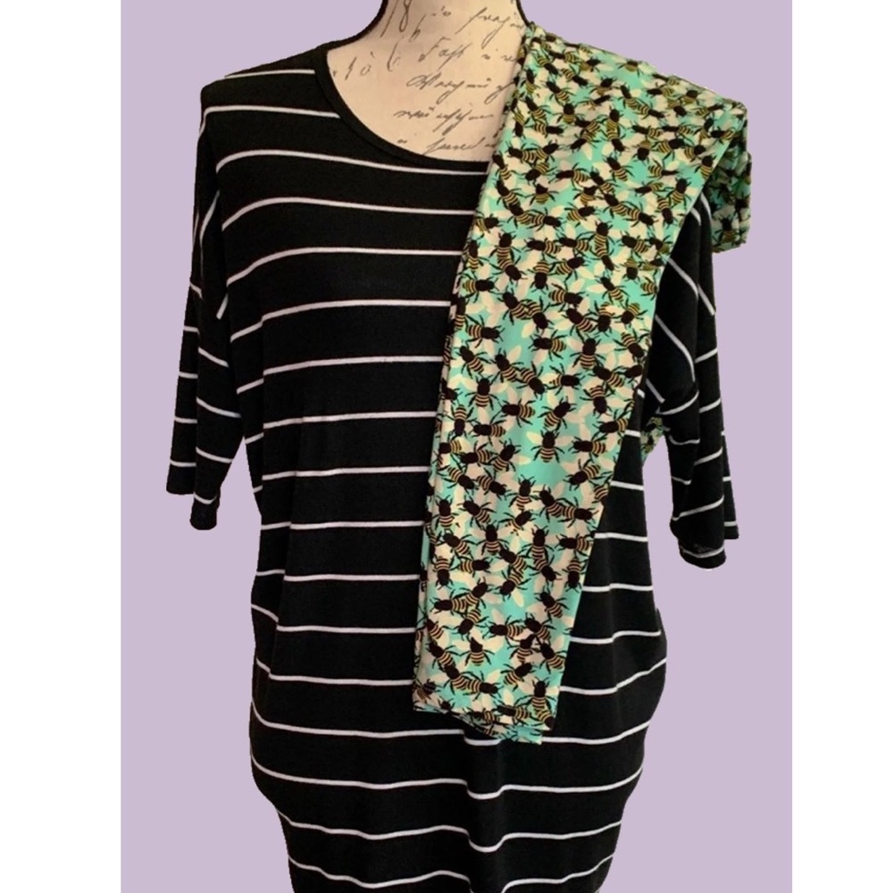 LuLaRoe Irma size XS, bee leggings size OS